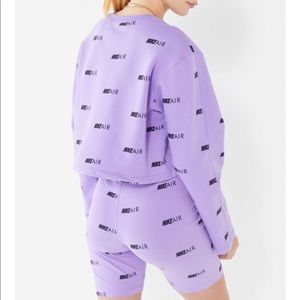 nike air allover logo print crew neck sweatshirt